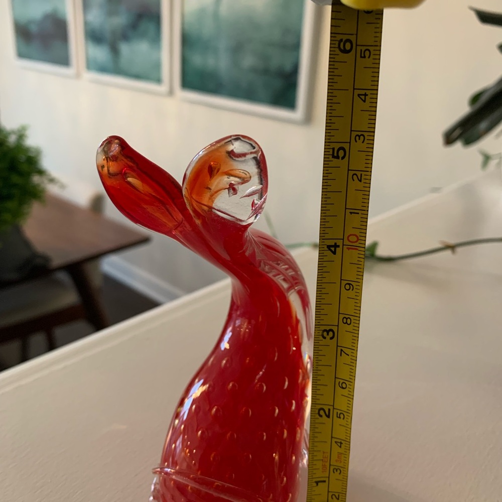 Red Murano Glass Whale - Picture 6 of 8